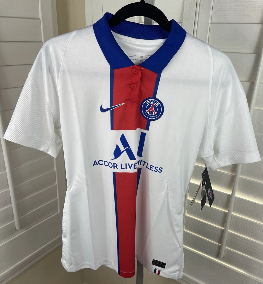 Nike XL Womens Paris Saint-germain 2020/21 Away White Soccer Jersey Cd4406 101