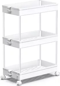 SPACEKEEPER Storage Rolling Cart, 3 Tier Laundry Room Organization Rolling Ut... - Picture 1 of 3