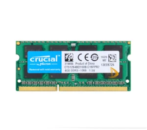 Crucial 4GB 2RX8 PC3-8500S DDR3 1066Mhz 1.5V SODIMM Laptop Memory RAM 204Pin #DD - Picture 1 of 5