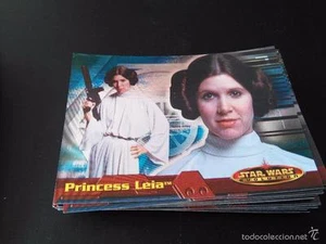 star wars evolution 2001 topps holo card 62 princesa leia princess carrie fisher - Imagen 1 de 1