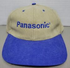 Vintage Panasonic Nissun Baseball Cap Strapback Hat Tan Blue Beige Advertising