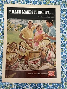 Vintage 1970 Miller Beer Print Ad The Champagne Of Beers Miller High Life - Picture 1 of 7