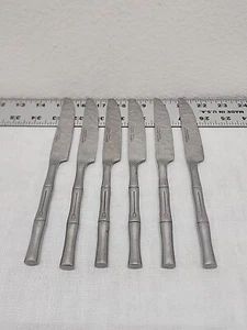 Hampton Silversmiths Bamboo Stainless Steel Dinner Knives Set Of 6 - Picture 1 of 2