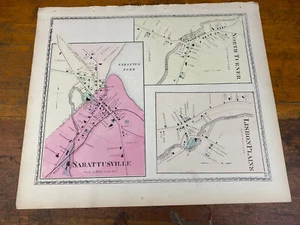 1873 Sabattusville, ME Colored Map w/ Property Owners, Lisbon Plains & N. Turner - Picture 1 of 13