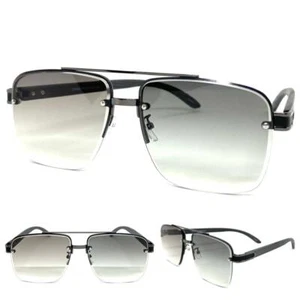 Mens CLASSY Elegant Sophisticated Retro SUN GLASSES Gunmetal & Faux Wooden Frame - Picture 1 of 6