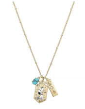 $50 Peanuts Snoopy, Keep Looking Up, Gold Flash Plated Crystal Pendant Necklace