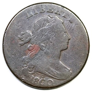 Moneda de centavo grande busto drapeado 1800/79 S-194 R-3 1c - Imagen 1 de 2