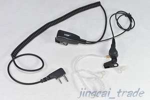 Auricular tubo acústico encubierto PTT 2 PINES para radio Kenwood Baofeng con cable enrollado - Imagen 1 de 4