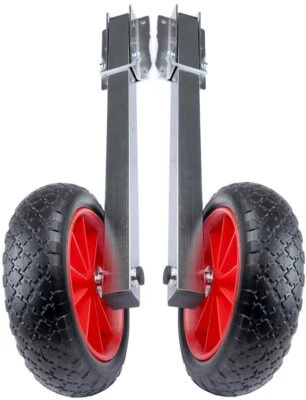 BAYSUN Boat Stainless Steel Transom Launching Dolly Wheels Inflatable Wheel Right Angle