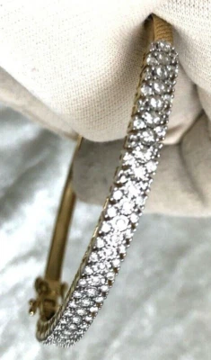 AFFINITY DIAMONDS HINGED BANGLE, 14K CLAD STERLING SILVER, 1.00 cttw (M1945-22) - Image 1 of 4