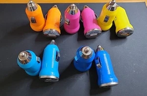 LOT X 10 🌺 USB A Car charger 12v 24v 🌺 Assorted Colours - Bild 1 von 2
