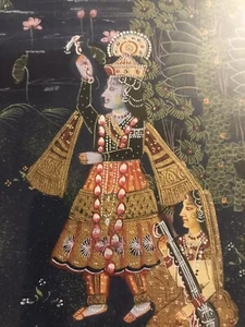 VINTAGE SELTEN ORIGINAL HANDBEMALT PICHWAI KRISHNA INDIEN - Bild 1 von 8