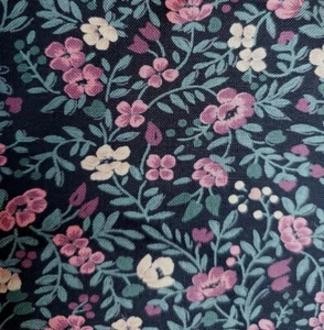 Vintage Sewing Fabric Hoffman Calico Black Salmon Pink & Tan 1yd 38x45" Cotton - Picture 1 of 4