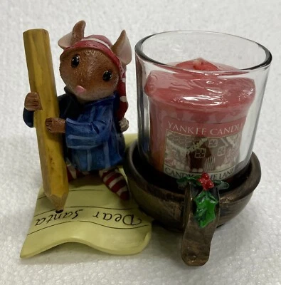 NEW Yankee Candle Votive Candle Holder Christmas Mouse Dear Santa 1207741 - Изображение 1 из 4