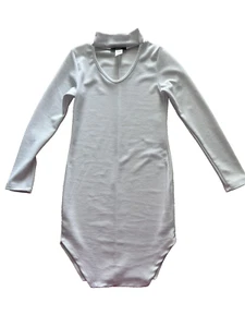 121 blvd women Mini Dress stretch Long Sleeve Choker Neck size S color white - Picture 1 of 7