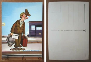 Cartolina Umoristica Leva "CONGEDO: FELICITA' E DISTRAZIONE" - Anni '70 - Rarità - Picture 1 of 1