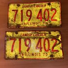 Illinois 1970 Pair Old License Plates. 719 402