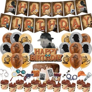 Detective Birthday Decorations Detective Party Supplies Includes Detective Ha... - Picture 1 of 9