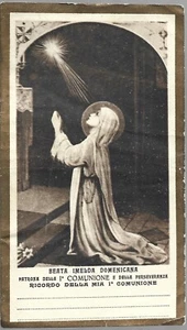Santino - Beata Imelda Domenicana - Patrona della 1^ Comunione anni '20 - Bild 1 von 2