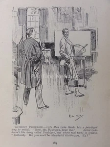 Böhmen Böhmen & Kunst OHNE VORURTEILE - HÄSSLICHER MANN FÜR KÜNSTLER Antik Cartoon - Bild 1 von 2
