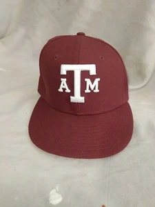 Texas AM Aggies New Era 59fifty Maroon Fitted Hat Size 6 7/8 - Picture 1 of 6