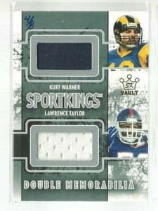  2009 Sportkings Double Memorabilia Silver #1 Kurt Warner/Lawrence Taylor 4/8
