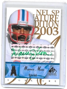 WARREN MOON 2003 SP SIGNATURE EDITION ZERTIFIZIERTES AUTOGRAMM # 44/50 HOF GRÜNE TINTE - Bild 1 von 1