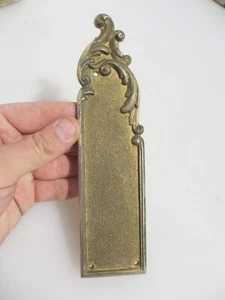 Vintage Metal Finger Plate Push Door Handle French Old Beading Gold - £15 each - Picture 1 of 16