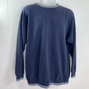 Vtg Cape Isle Knitters Sweater Mens L Large Blue Cotton Crewneck - Picture 1 of 11