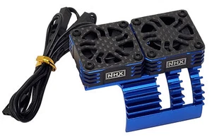 NHX RC 1/8 Twin Cyclone Alum HV Cooling Fans wCover 28000 RPM Motor Heatsink Blu - Picture 1 of 5