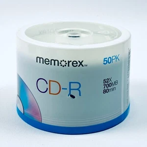 50 Pk Memorex CD-R Discs with 52X 700MB 80Min New Sealed - Picture 1 of 3