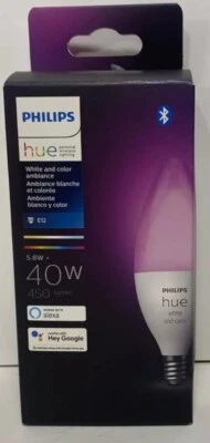 *NEW* Philips Hue White & Color Ambiance SMART LED E12 40W Candle Light Bulb - Image 1 of 3