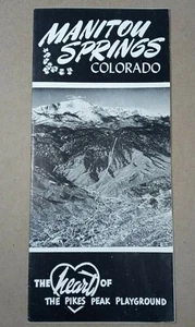 c.1950s Manitou Springs CO Mineral Pikes Peak Annual Events Vtg Tourist Pamphlet - Picture 1 of 7