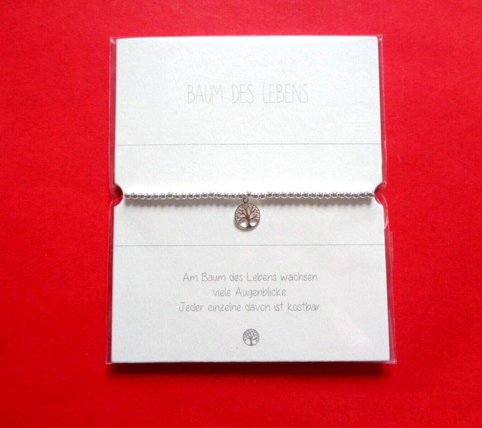 Kugelarmband 999 feinversilbert BAUM DES LEBENS ca. 17cm Elastikband HCA - Bild 1 von 1