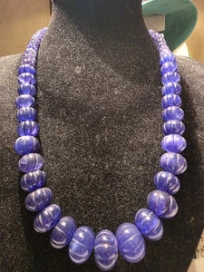 Heavy Blue Gemstones Sapphire? Necklace In Used Condition - Picture 1 of 23