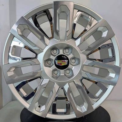 22" Silver Chrome Rims SET OF 4️⃣ Fits Cadillac Escalade ESV EXT Truck SUV - Image 1 of 4