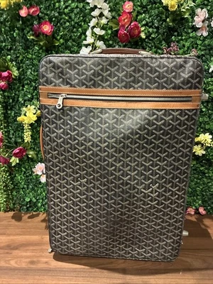 Original GOYARD Trolley Tragekoffer Reise Leder braun LESEN* reparaturbedürftig - Bild 1 von 4