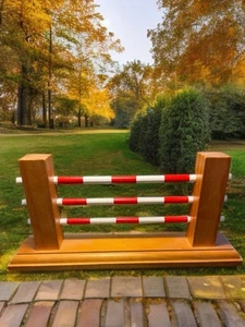 Groton Stables 1990s Breyer Steeple Jumping Fence 3 White Red Rails, 12x2.5x5.5” - Picture 1 of 8