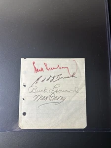 Signed Cut Hank Greenberg Buck Leonard JSA Autograph Edd Roush Max Carey HOF - Picture 1 of 2