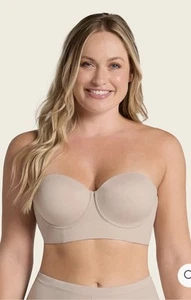 NWT LEONISA Bra 360 Strapless Contouring Bra Size 36DD Beige  - Picture 1 of 7