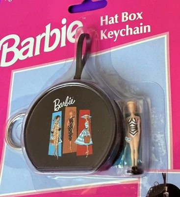 Винтажная Барби шляпа коробка и мини Барби брелок открывается! 1999 Basic Fun #728-0 новый - Изображение 1 из 4