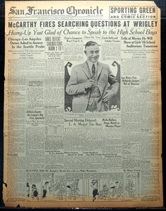 1923 San Francisco Sports Page - Fielding Yost California Speaking Engagements - Picture 1 of 3