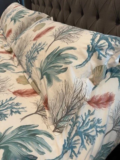 Funda nórdica Pottery Barn Del Mar tamaño king 2 fundas coral mar conchas Bea G2U Foto 1 de 4