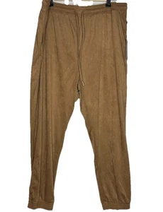Pantalones de chándal One by Chapter One para mujer XL marrón imitación gamuza elásticos nuevos - Imagen 1 de 7