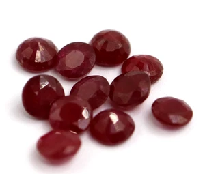 Natural Burma Ruby 2.14 Ct Round Cut Red Color 11 Pcs Lot Untreated Gemstone - Picture 1 of 14