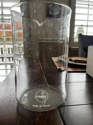 MELIOR 12 Cup French Press Glass Beaker Replacement Coffee Maker Paris 1980s - Image 1 of 4
