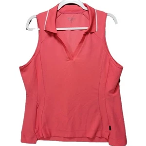 Athleta Top Shirt Womens XL Polo Performance Pink Activewear Golf Tennis Sporty - Picture 1 of 14