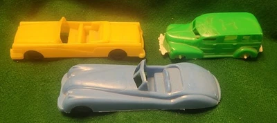 Vintage Plastic Toy Cars Set of 3 by Wannaloy and Banner Co. USA - Image 1 of 4
