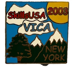 Skills USA Label Pin New York SkillsUSA VICA 2003 Logo Hat Pin VTG - Picture 1 of 1