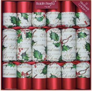 Bows and Berries Large Handmade Luxury Traditional Christmas Crackers (12 Pack) - Picture 1 of 2